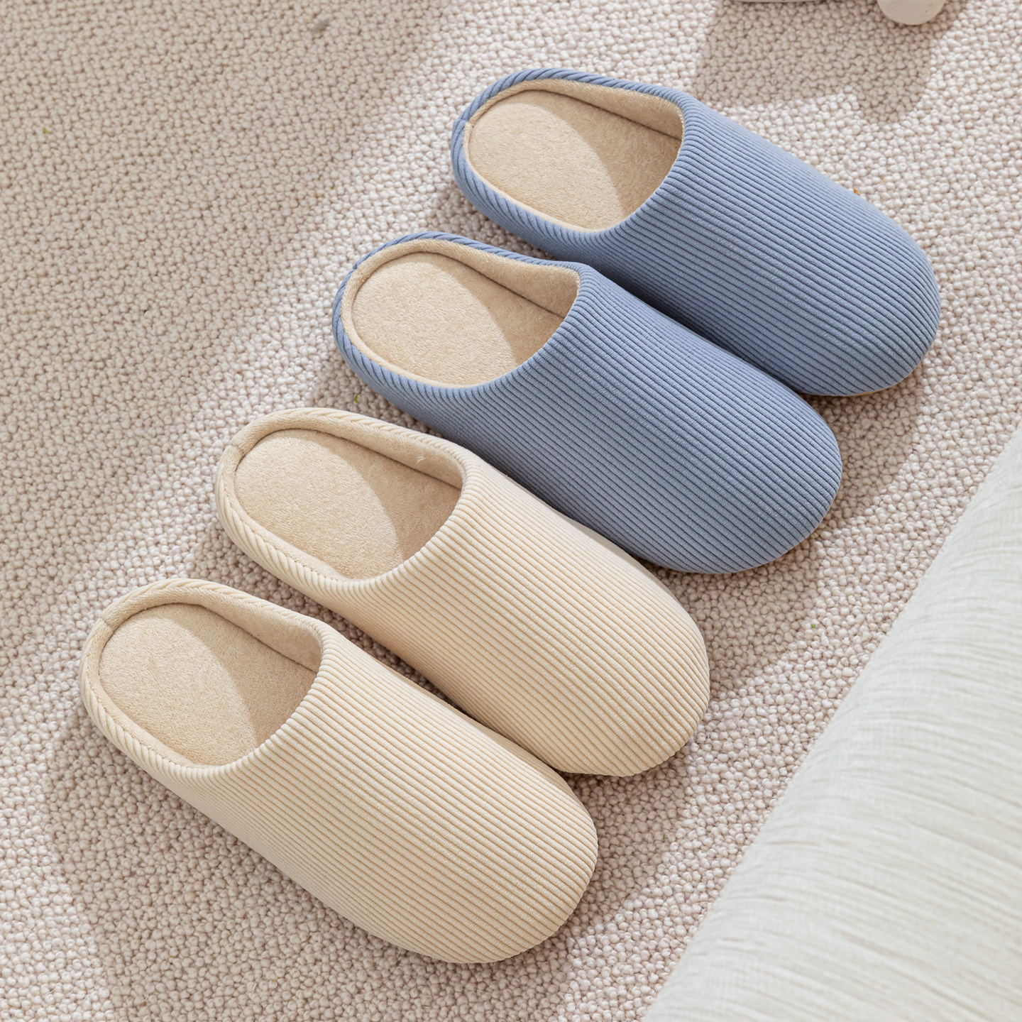 Sewing Cotton - Solid Color Indoor Slippers for Women,
