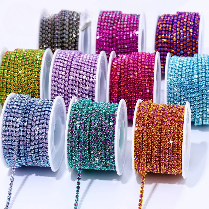 Sewing Garments - Colors Magic Volcano 5yd 10yd/roll Rhinestones