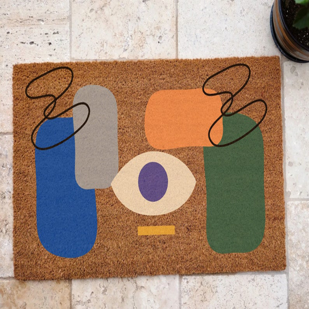 Century Textile & Sewing Supply Online Shopping - Abstract Coir Doormat Mid Century Modern