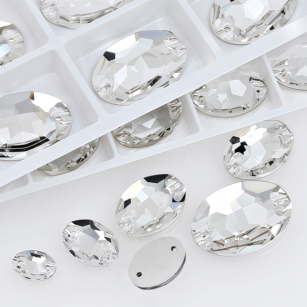 Oval Ellipse Crystal Clear Gla - Sewing Garments 리뷰 및 가격