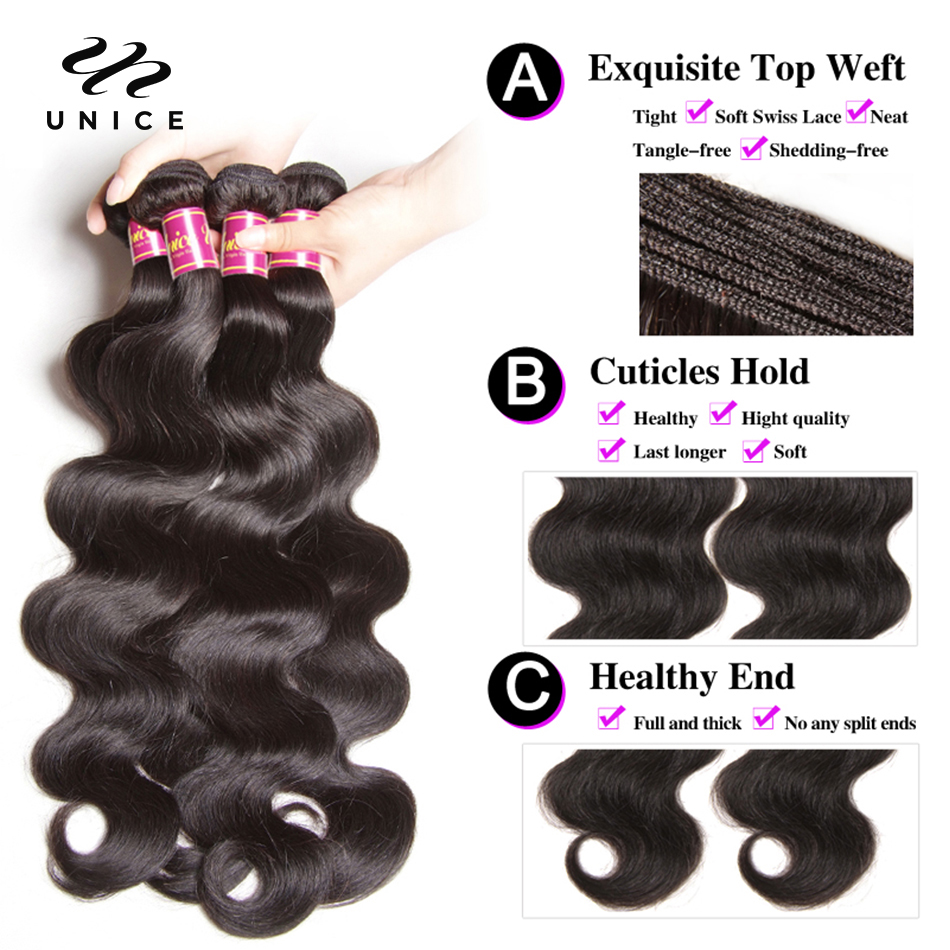 UNice Body Wave Bundles Natura - Sewing Technology 리뷰 및 가격