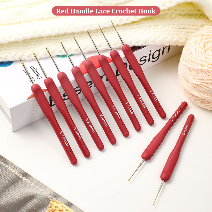 10pcs Red Crochet Set Kit Sili - Textile Sewing Kit 리뷰 및 가격