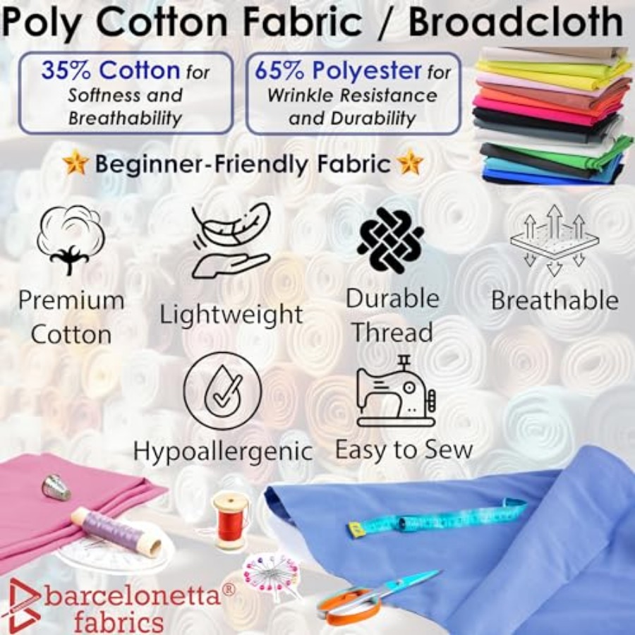 Poly Cotton Fabric for Sewing  - Sewing Cotton 리뷰 및 가격