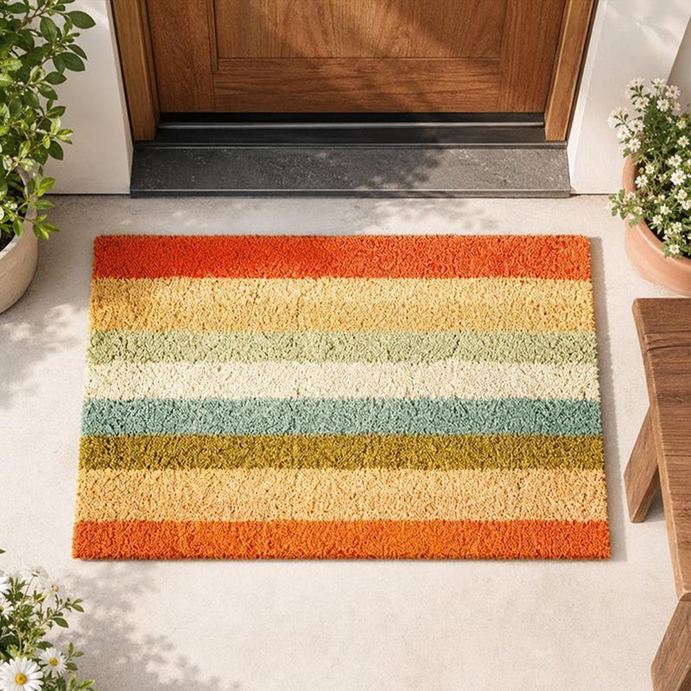 Retro Colorful Stripe Doormat  - Century Textile & Sewing Supply Online Shopping 리뷰 및 가격