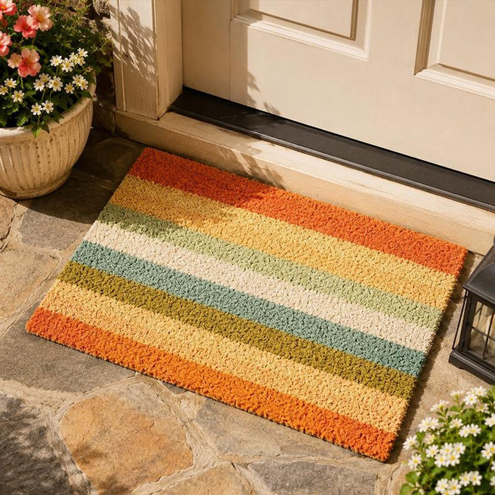Retro Colorful Stripe Doormat  - Century Textile & Sewing Supply Online Shopping 리뷰 및 가격