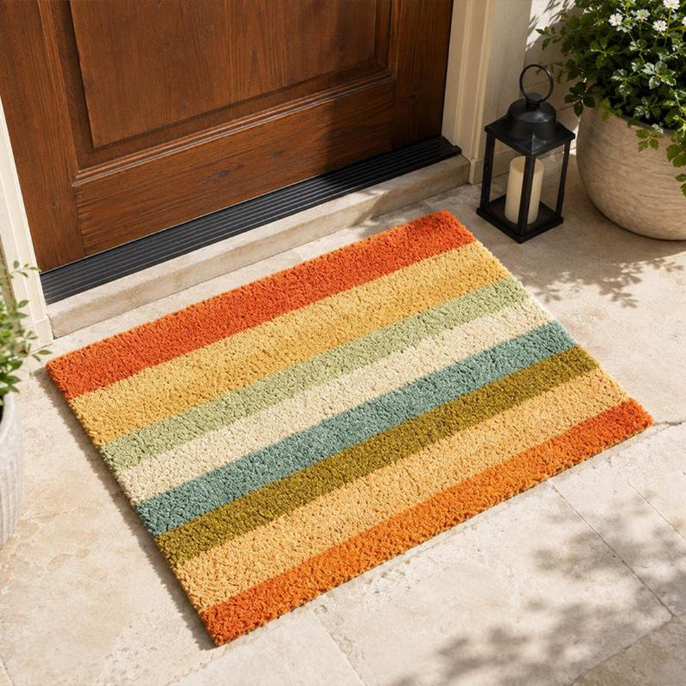 Retro Colorful Stripe Doormat  - Century Textile & Sewing Supply Online Shopping 리뷰 및 가격