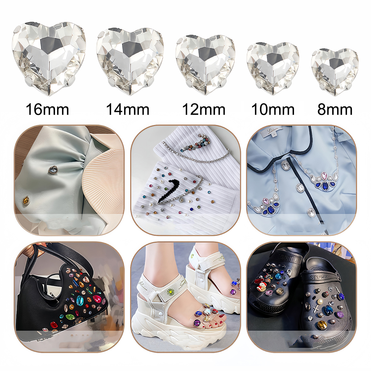 Heart Shape Glass Rhinestones  - Sewing Garments 리뷰 및 가격