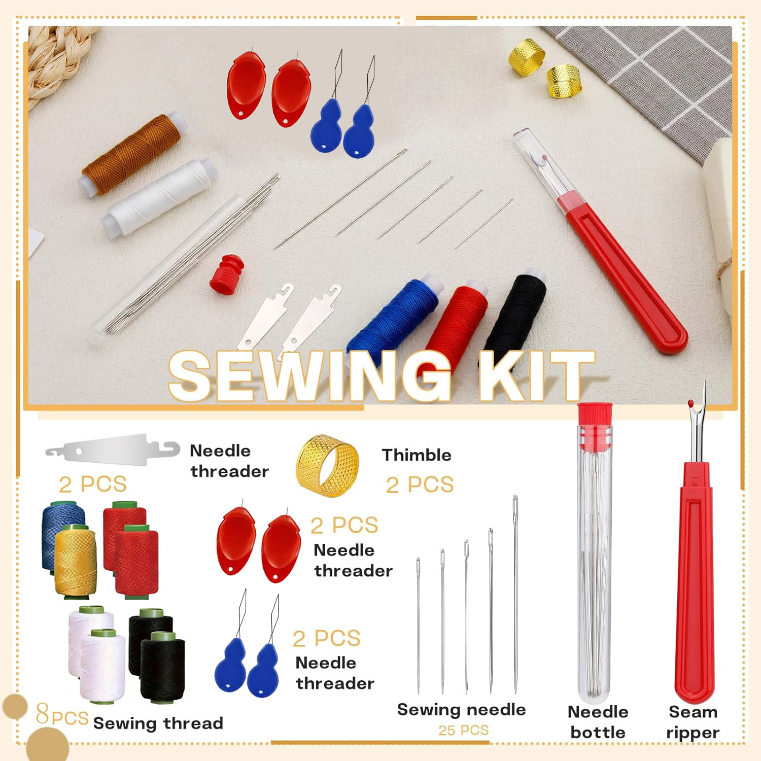 43pcs Big Eye Sewing Needle Ki - Sewing Garments 리뷰 및 가격