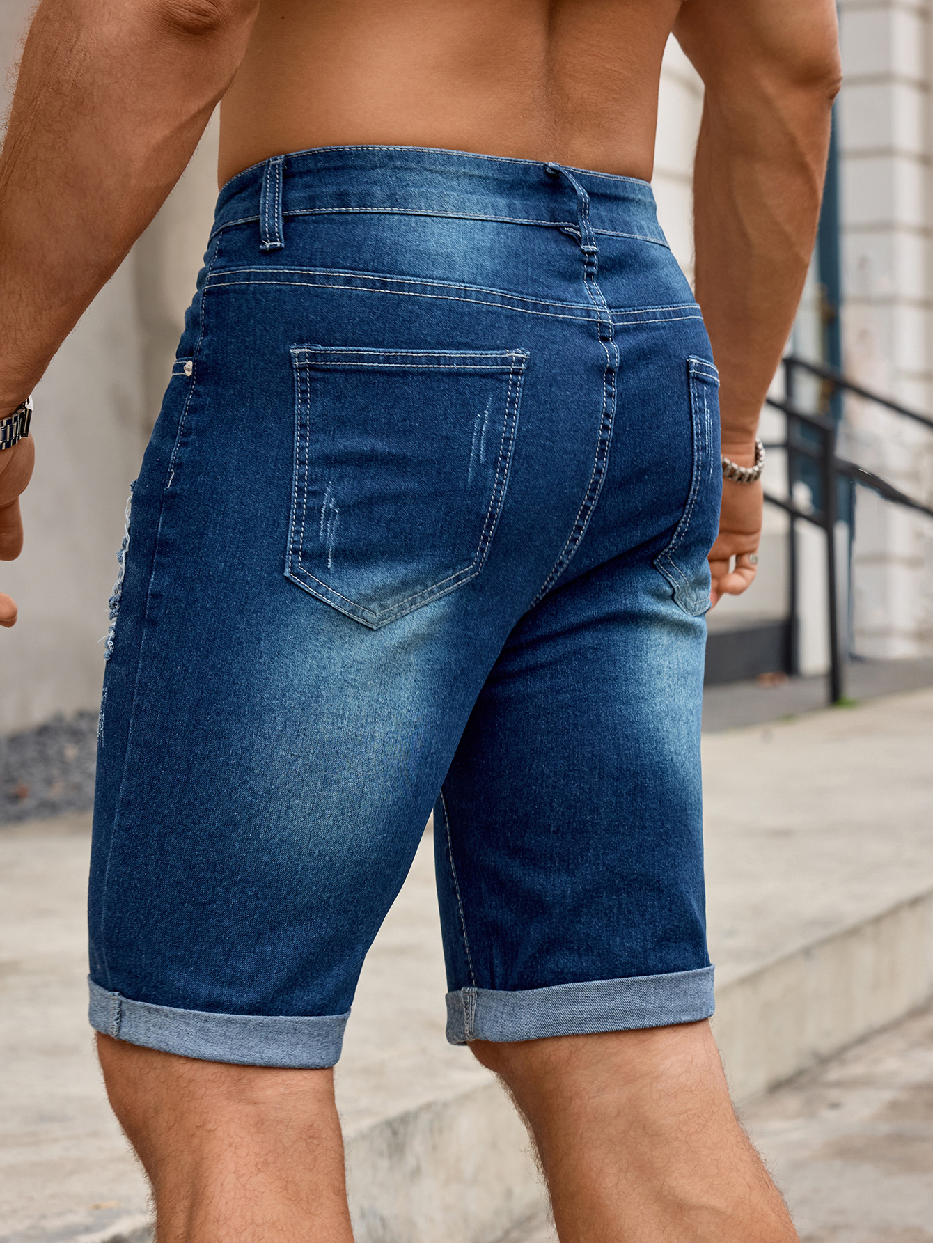Men Denim Trousers Jeans Short - Sewing Hemming 리뷰 및 가격