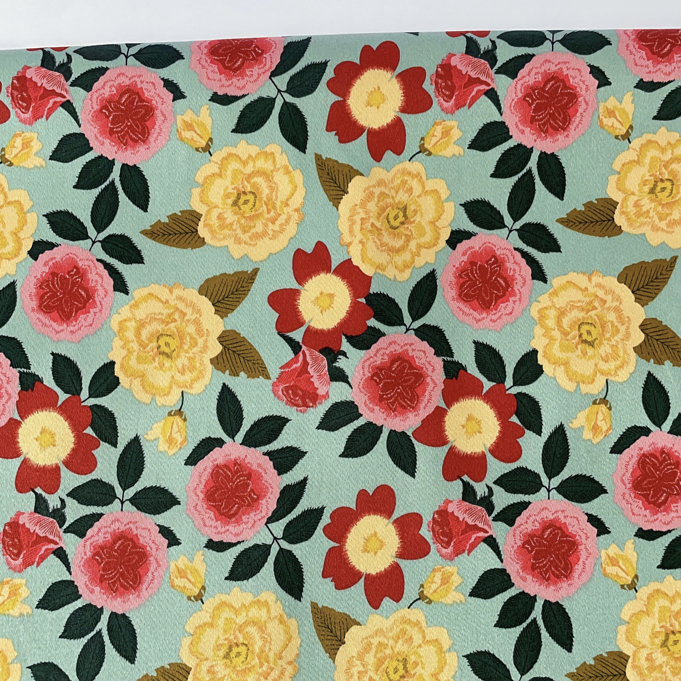 Vintage Floral Printed Satin 1 - Vintage Sewing Textile 리뷰 및 가격