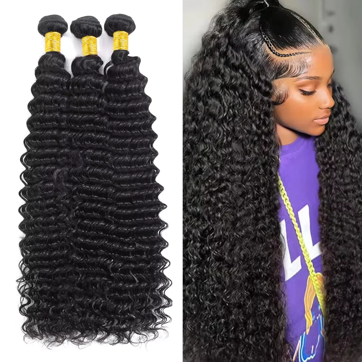Deep Wave Burmese Human Hair B - Sewing Technology 리뷰 및 가격