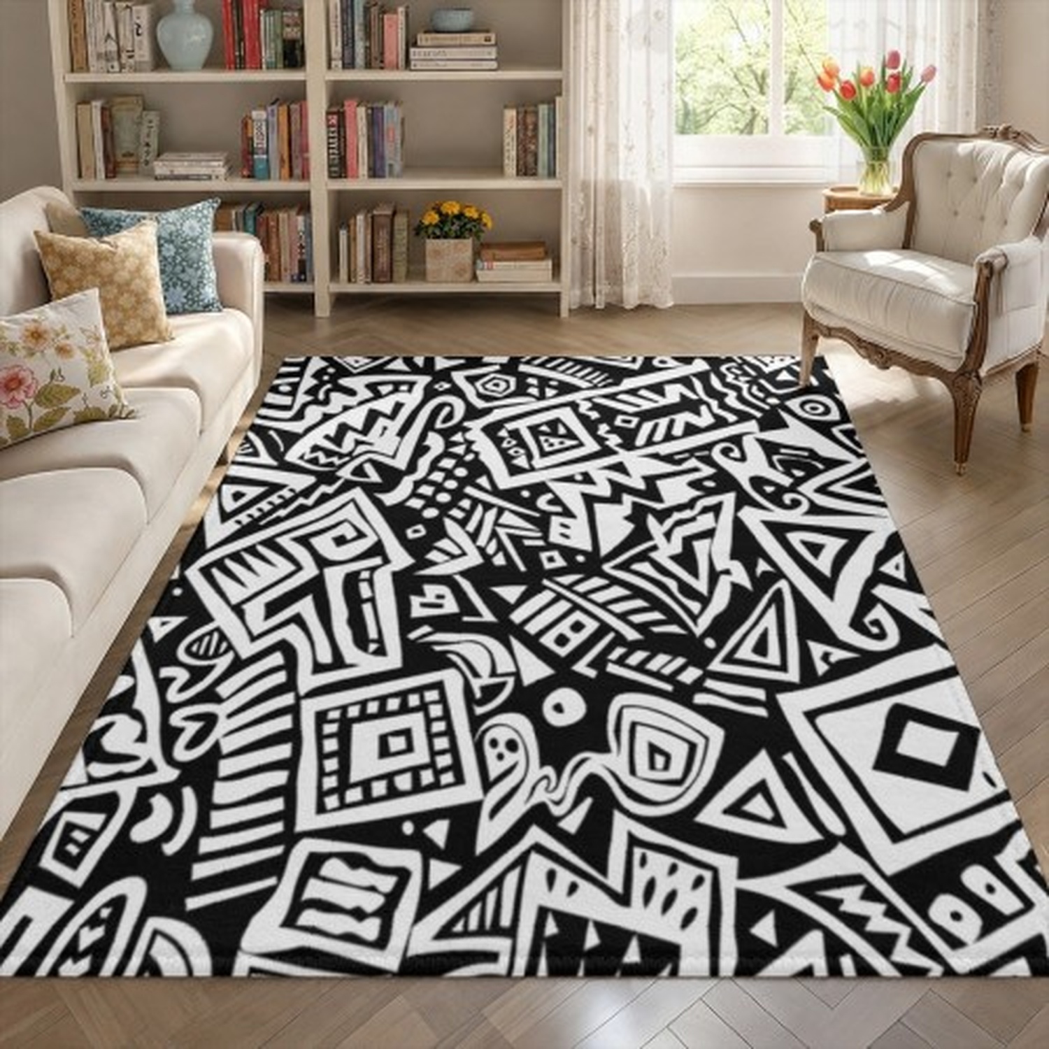 Vintage Wave Pattern Rug: Mid- - Century Textile & Sewing Supply Online Shopping 리뷰 및 가격