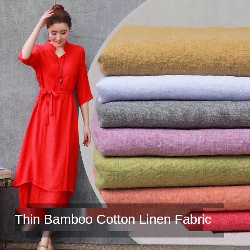 Thin Bamboo Linen Cotton Fabri - Vintage Sewing Textile 리뷰 및 가격